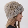 Warm Fluffy Women's Winter Hats 2023 Natural Rabbit Fur Knitted Beanie Russian Soft Cozy Fur Hat 2