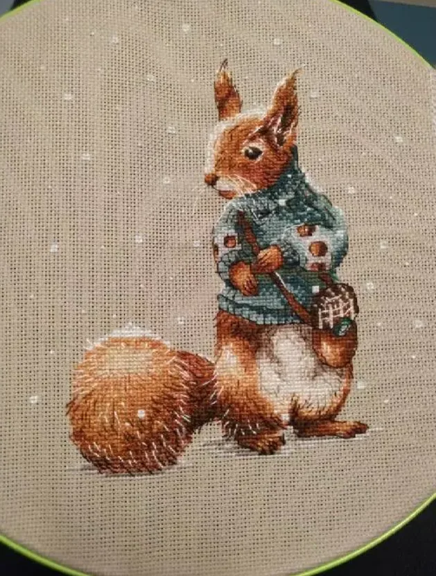 White Bear Cross Stitch Kit 18ct 14ct 11ct Flaxen Linen Fabric Cloth Cotton Thread Embroidery DIY Handmade Home Decor Cross Stitch Kit