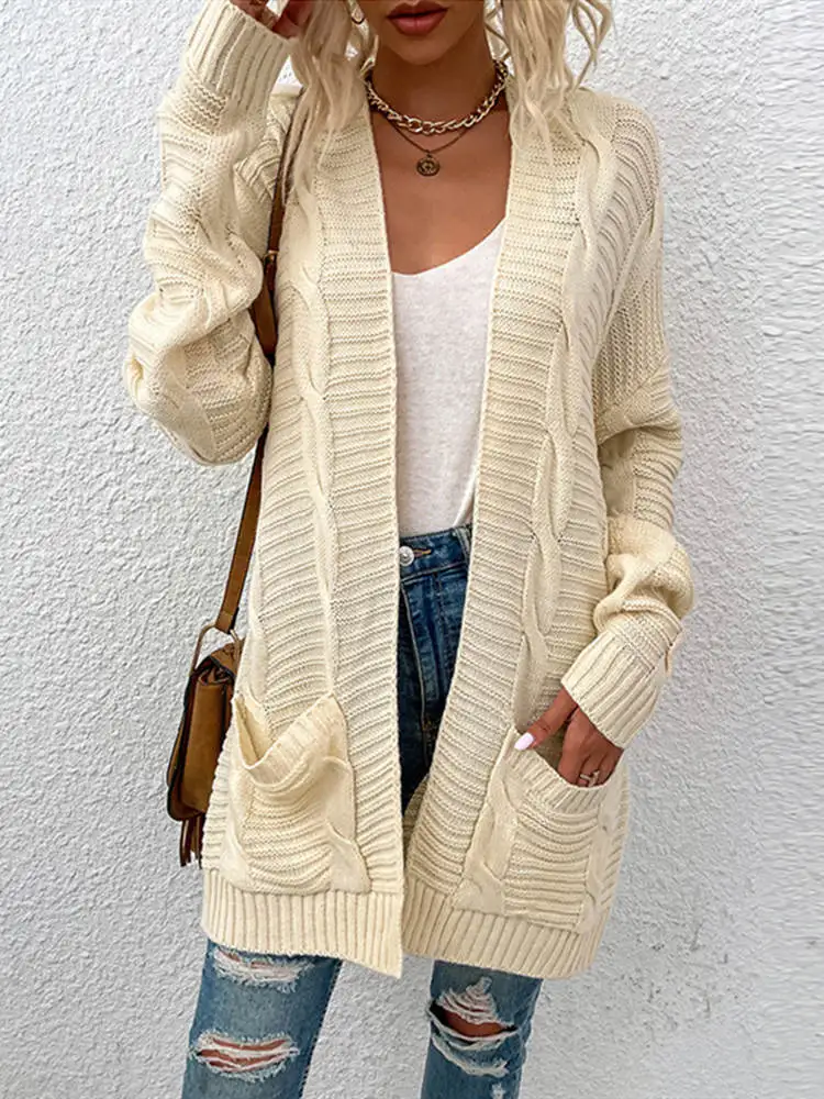 Women Artsy Spring O-Neck Cardigan Sweater
