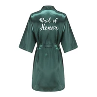 Robe de mariée d'équipe de fête de mariage avec lettres blanches, pyjama Kimono en Satin, peignoir de demoiselle d'honneur, YE6522 6