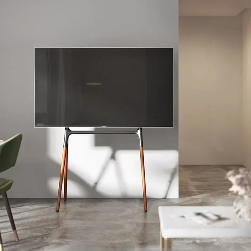 Floor Luxury TV Stand Large Size Wood Home TV Holder Removable Metal Living Room Decoration 42-75 Inches Rack Magazine Gift