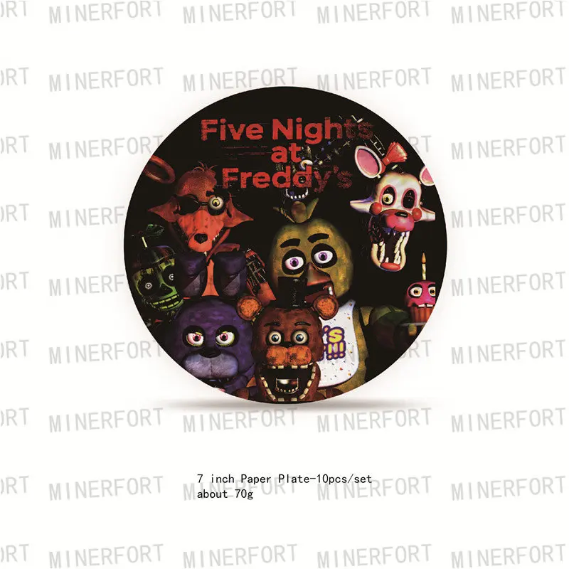 Fnaf Party Supplies Five Nights At Freddy Birthday Party Decoration Anime  Banner Poster Cake Topper Pendant Ornaments Ballon Set - AliExpress