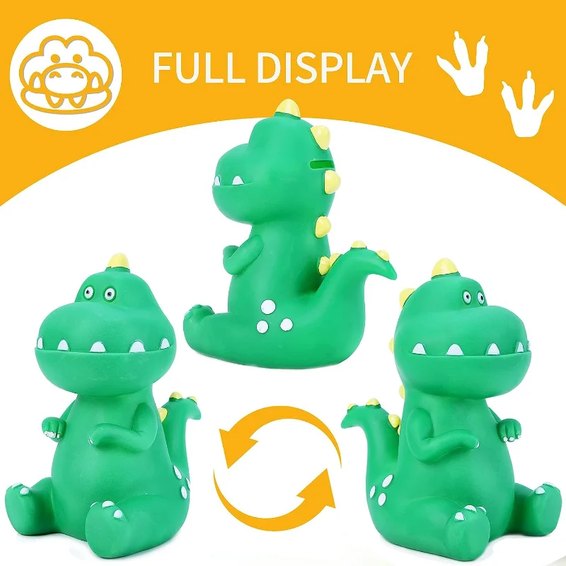 Dinosaur Money Bank, Shatterproof Tyrannosaurus Rex Piggy Bank, First Coin Gifts for Kids Boys Girls Home Decoration