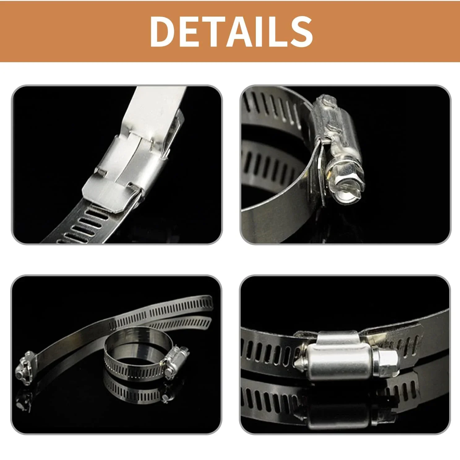 Stainless Steel American Style Throat Clamps throat clamps 40pcs box-packed 8-29mm box clamp combination ring ring joint