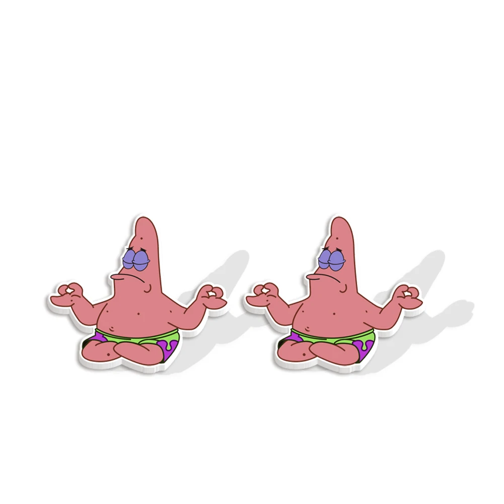 Wholesale Classical Anime Characters Spongebob Prints Epoxy Stud Earrings Handcraft Acrylic Resin Earrings 3