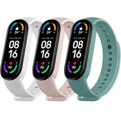 3-Pack Soft Silicone Waterproof Sport Strap for Mi band 6 (3pcs)