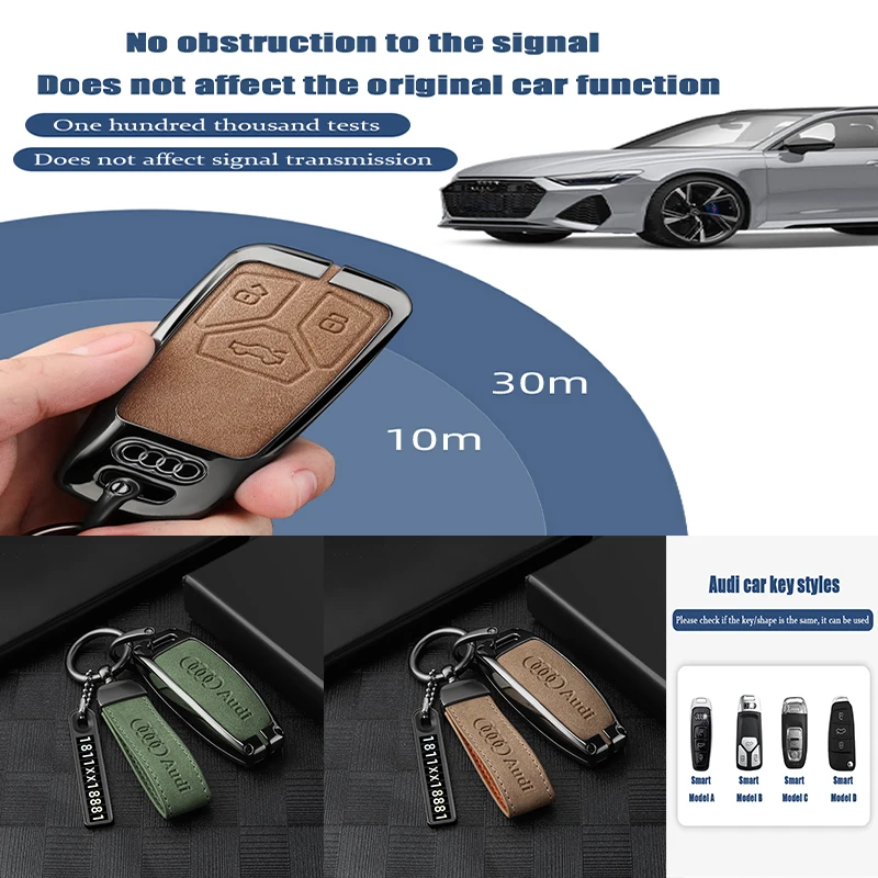 

Car Remote Smart Key Cover Case Shell For Audi A1 A3 A4 A5 A6 A7 A8 Quattro Q3 Q5 Q7 2009-2024 Accessories Keychain Protect Set