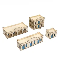 1/72 Middle Eastern Town Second Floor Building Scene Wooden Assembly Model Ornament Handmade Gift 1