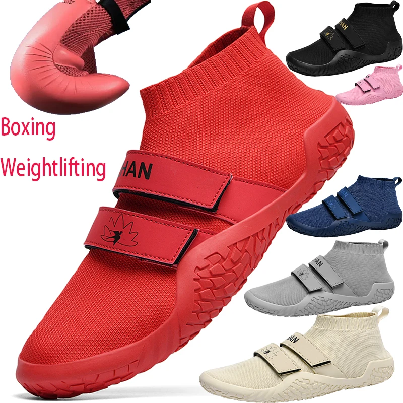 Men's and Women's Wrestling Boxing Shoes Soft Breathable Non slip Weightlifting Shoes Couple Yoga Fitness Hiking Shoes