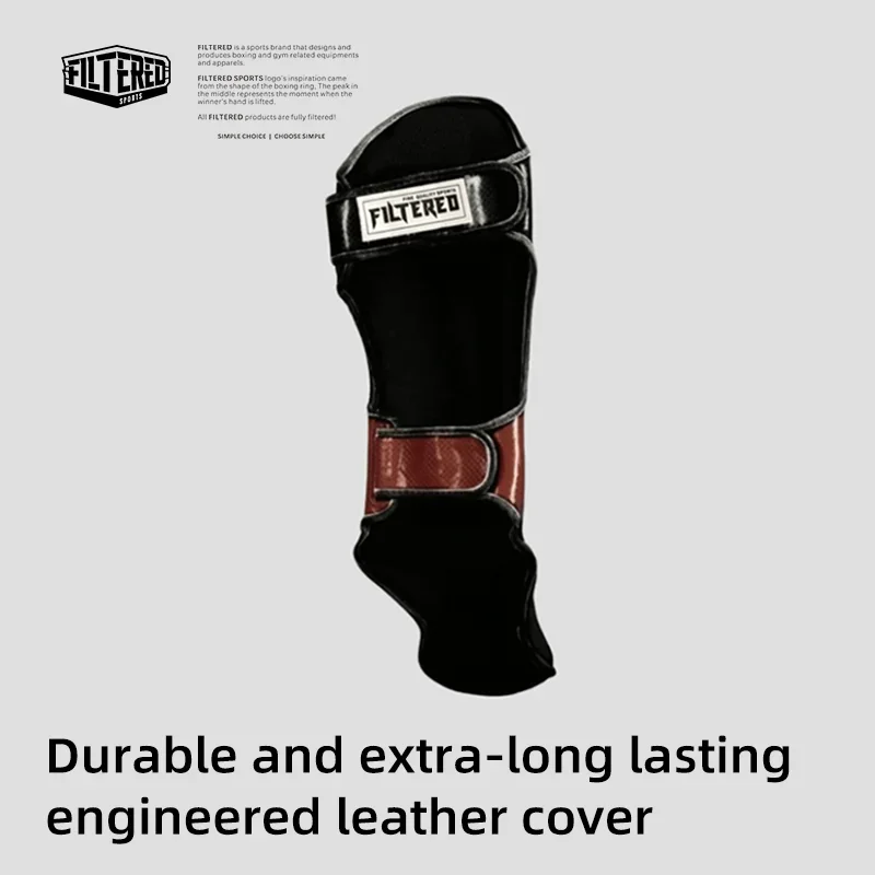 FILTERED SPORTS Adult Muay Thai Kick Boxing MMA Grappling Instep Shin Guard Pads Karate Foot Shank Leg Protectors Ankle Support