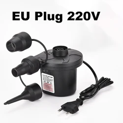 Portable Electric Air Pump for Quick Inflation of Mattresses and Pool Inflatables with Nozzle Attachments