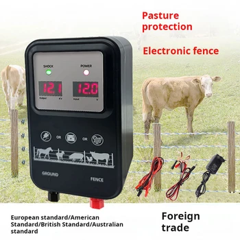 Attrezzature per pollame per recinzione elettrica da fattoria da 10 km Energizzatore per recinzione elettrica portatile per animali Controller di protezione per giardino di bestiame 1