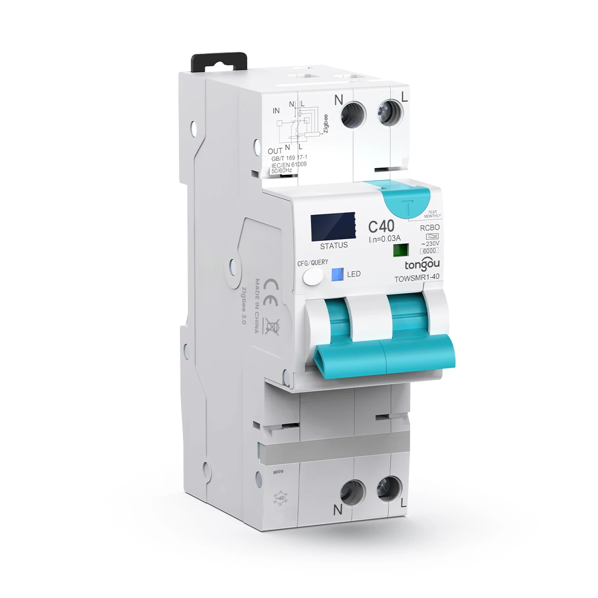 TONGOU 가정용 에너지 모니터용 소형 Rcbo A 타입 B 회로 차단기, 스마트 전기 계량기, APIZIGBEE 16a, 30 Amp