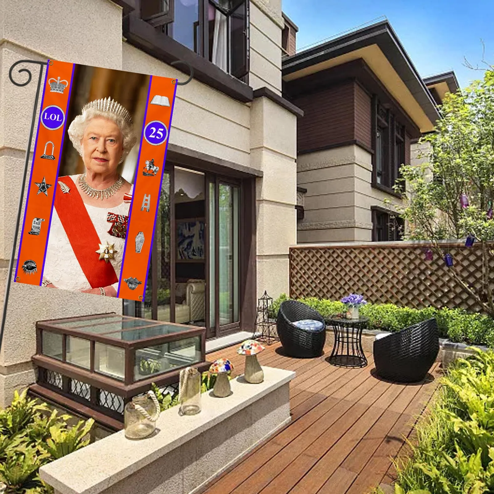 2022 Jubilee Flag God Save The Queen Giant Portrait Flag 70Th Anniversary Street Party Giant Souvenir Flag 150*90Cm/59 * 35.4In