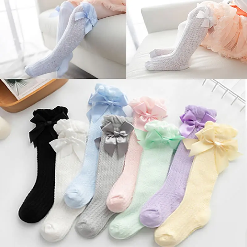 Cotton Socks Kids Socks Baby Socks Girls Socks Summer Socks Baby Accessories Cute Newborn Socks Thigh Frilly Cotton Girl Clothes Long Bow Sock Funny Baby Girl Knee High