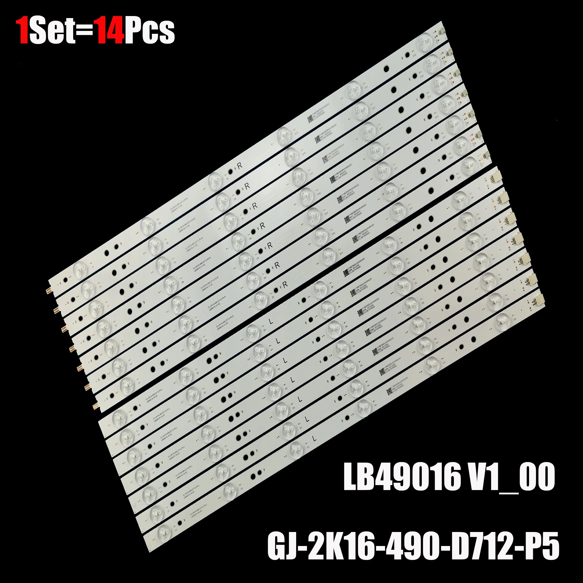 Newled Backlight Strip para 49pus6551 Gj2k16490-d712-p5-l r 01n21 01n22 Tpt490u2 49pus6401 49puh6101 Lb49016 49put6401 49c1080n