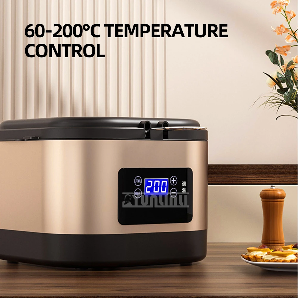 Household Large Capacity Electric Deep Fryer Intelligent Temperature Adjustable Frying Machine