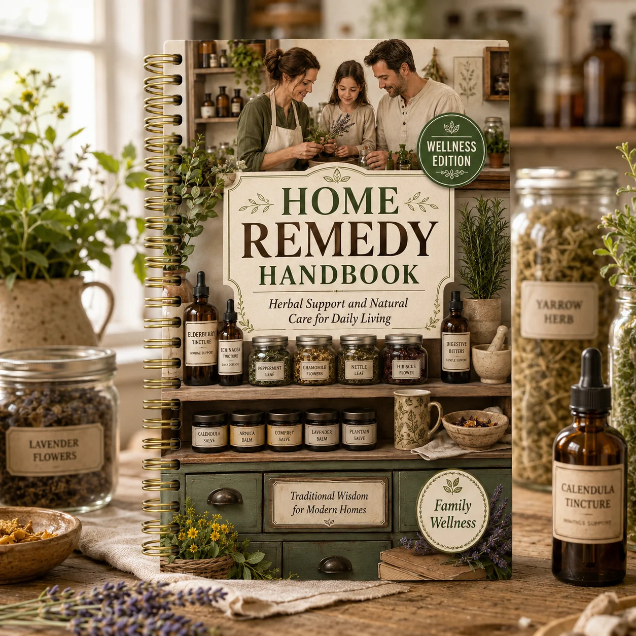 Wellness Edition Home Remedy Handbook - Herbal Support & Natural Care Guide for Daily Living Traditional Herbal Remedy Book