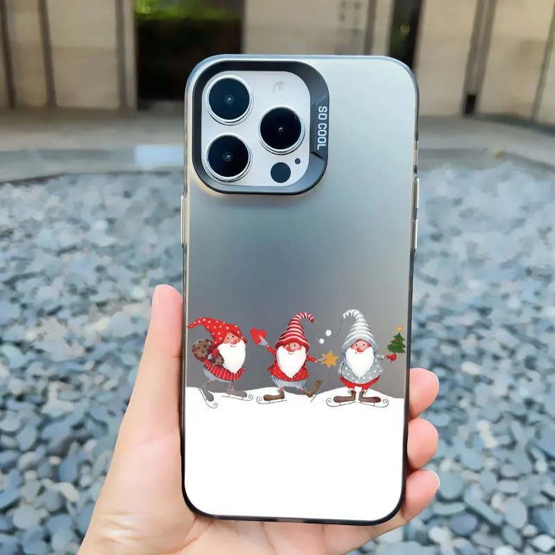 Neujahrs- und Weihnachts-Weihnachtsmann-Handyhülle für iPhone 17 16 15 Pro Max 14 13 12 11 Pro Max 13 Mini 15 Plus – Niedliche Laser-Rückabdeckungen – Detail 10