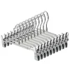 10PCS Clothes Hanger with Adjustable Clip Shorts Hangers Saving Space Stainless Steels for Hanging Trousers/Socks/Skirts/Coats 4
