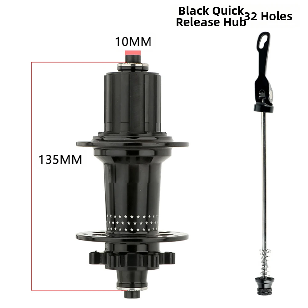 1개 자전거 6클로 허브 32홀 135mm 액슬 알루미늄 합금 리어 허브 7-in-1 변속기 포함 산악 자전거 허브 액세서리
