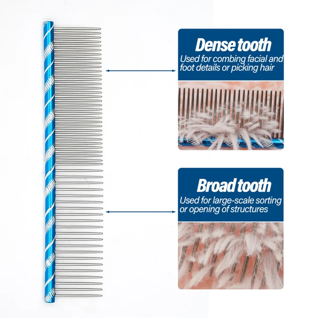 Dog Comb Long Thick Hair Fur Removal Cleaning Brush Stainless Steel Lightweight Pets Cat Grooming Combs for Dogs 16/19/20/25cm 4