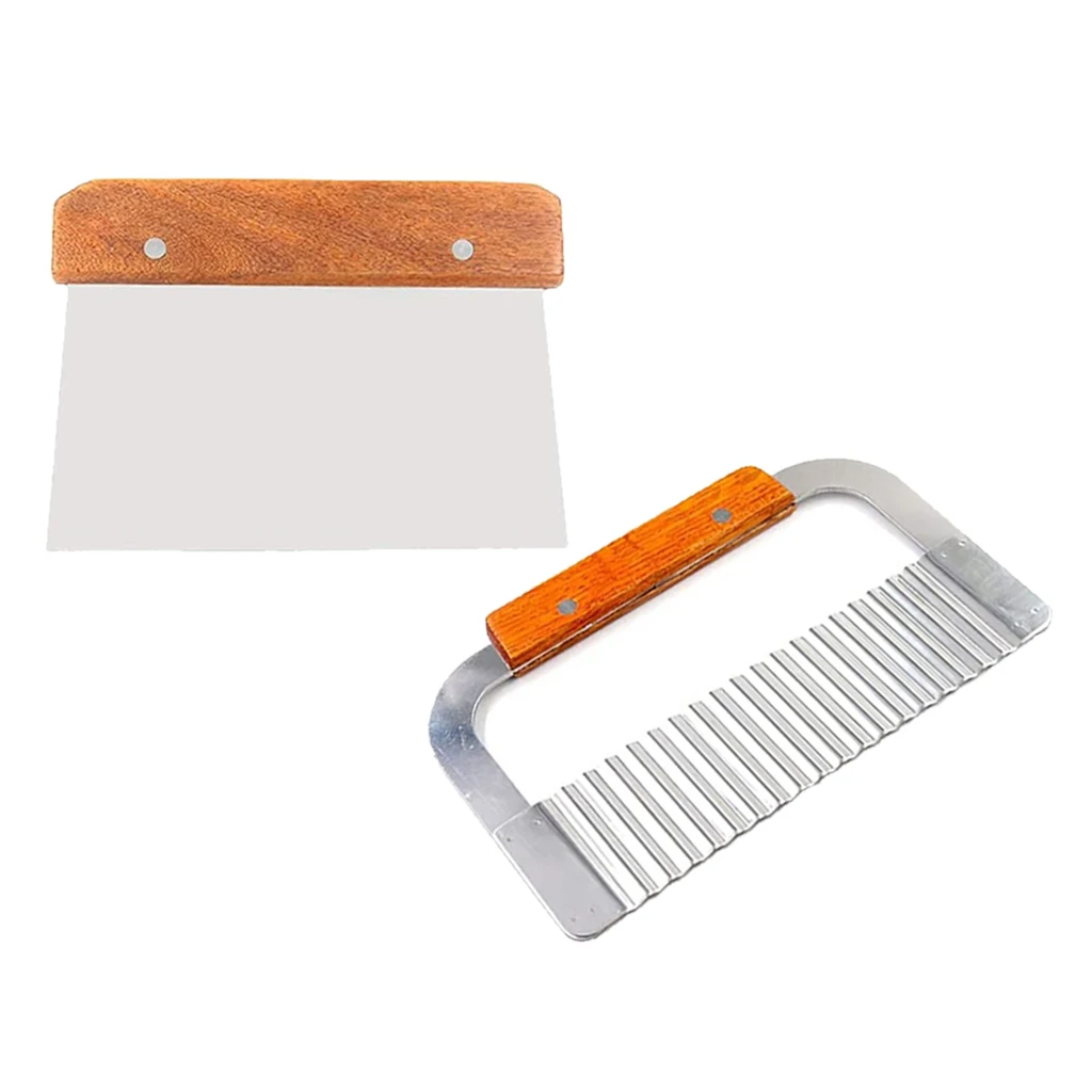Soap Cutter 2 Pack Stainless Steel Wavy Straight Soap Loaf Cutter Candle Potato Vegetable Planer Blade Scraper Cutting Tool Set