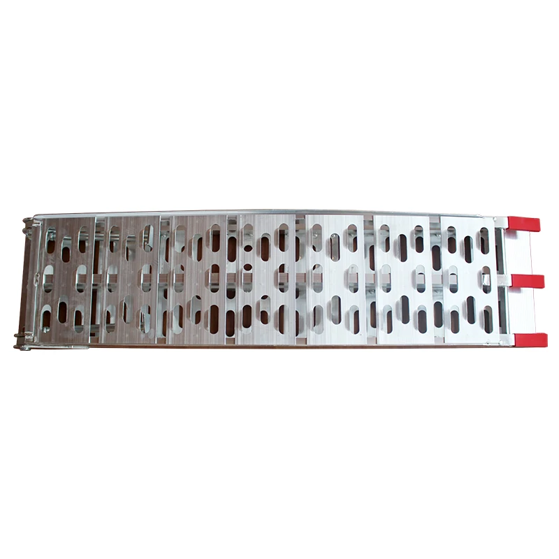 Aluminum Multi-hole Motorcycle Ramp Folding Loading Ramp With reinforced brackets For Trailers Pickup Truck Car TailgateATVRamps