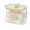 Cotton Swab Box - Transparent Bamboo Cover Dustproof Cotton Swab Toothpick Storage Box Multi-Purpose Visible Dispenser storage 6