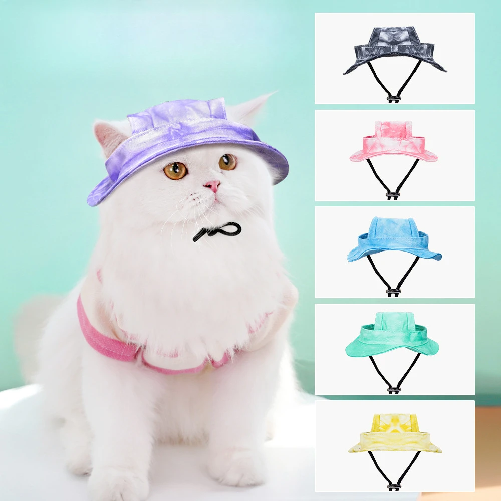 Pet Sun Hats Cat Dog Hats Ear Holes Baseball Caps Summer Outdoor Hiking