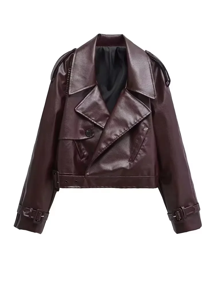 Blousons Bomber en Similicuir 2026 pour Femme – Veste Courte Tendance Streetwear à Manches Longues – Manteaux pour Femme