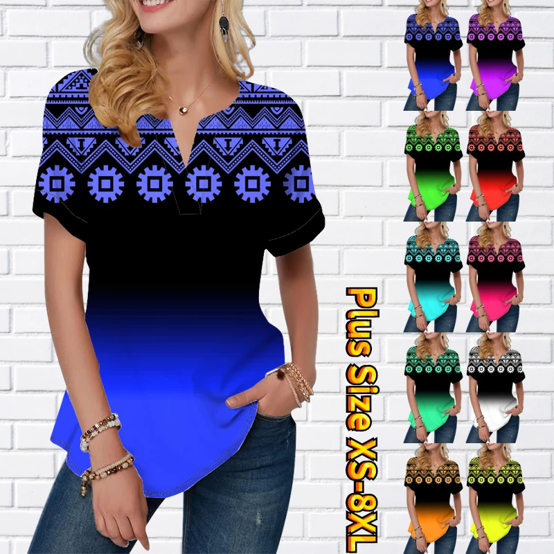 

Женская футболка с V-образным вырезом и рукавом, в стиле ретро