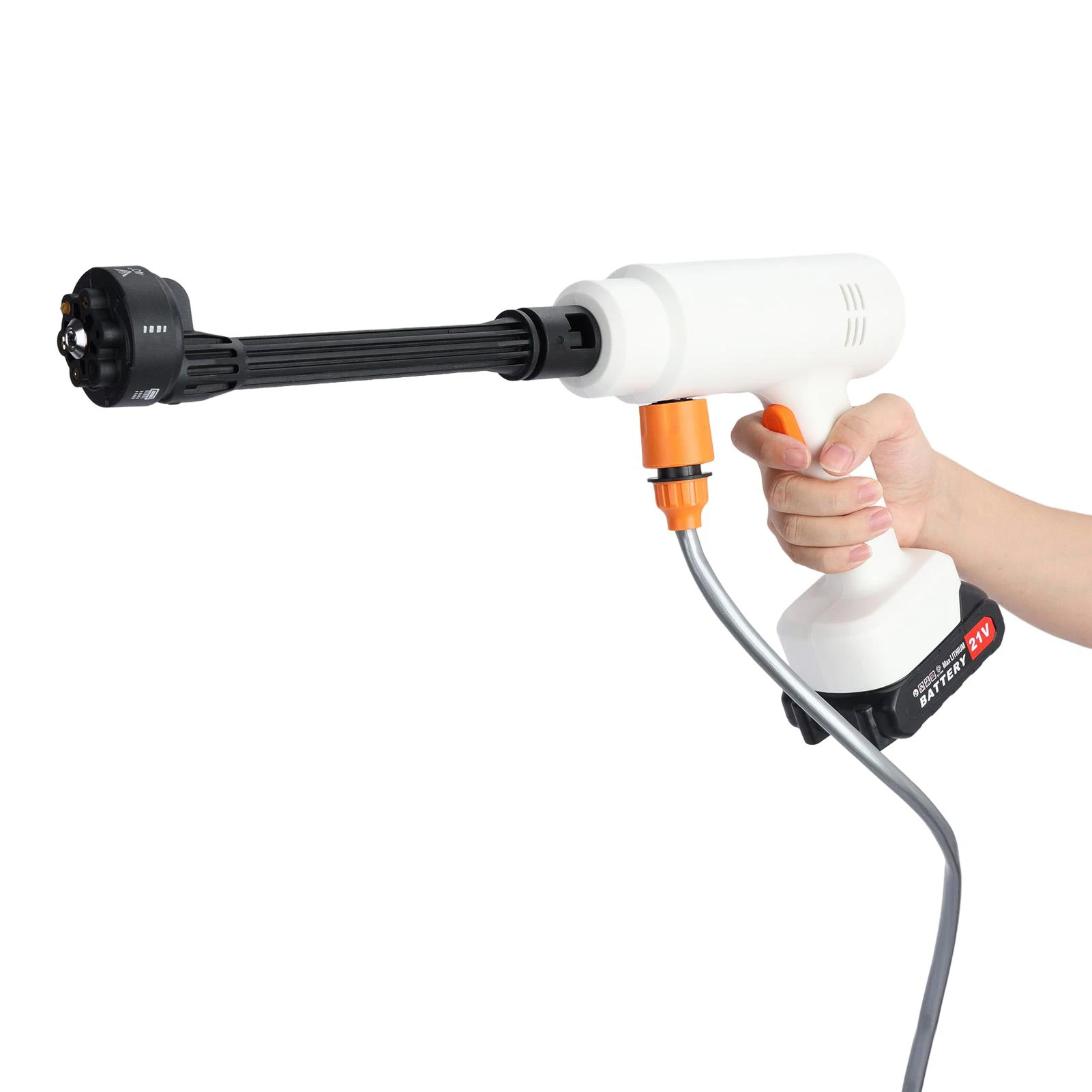 Electric Pressure Washer 180W Portable Auto Cordless Electric Power Washer 6-in-1 Adjustable Nozzle 2 Batteries 1Charger
