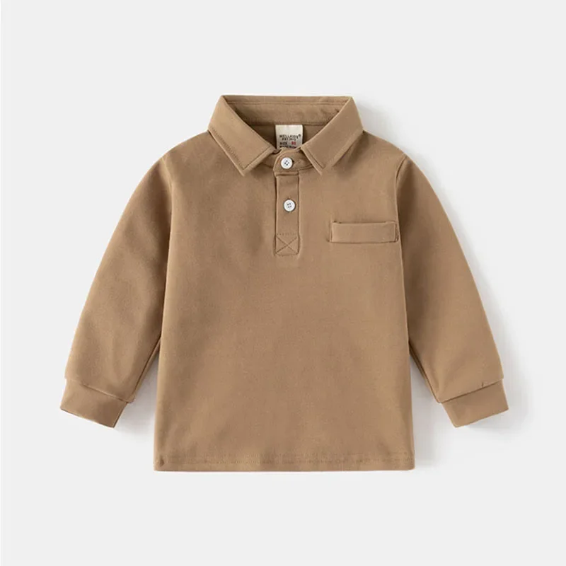 Boys Long Sleeved Polo Shirt Autumn Top