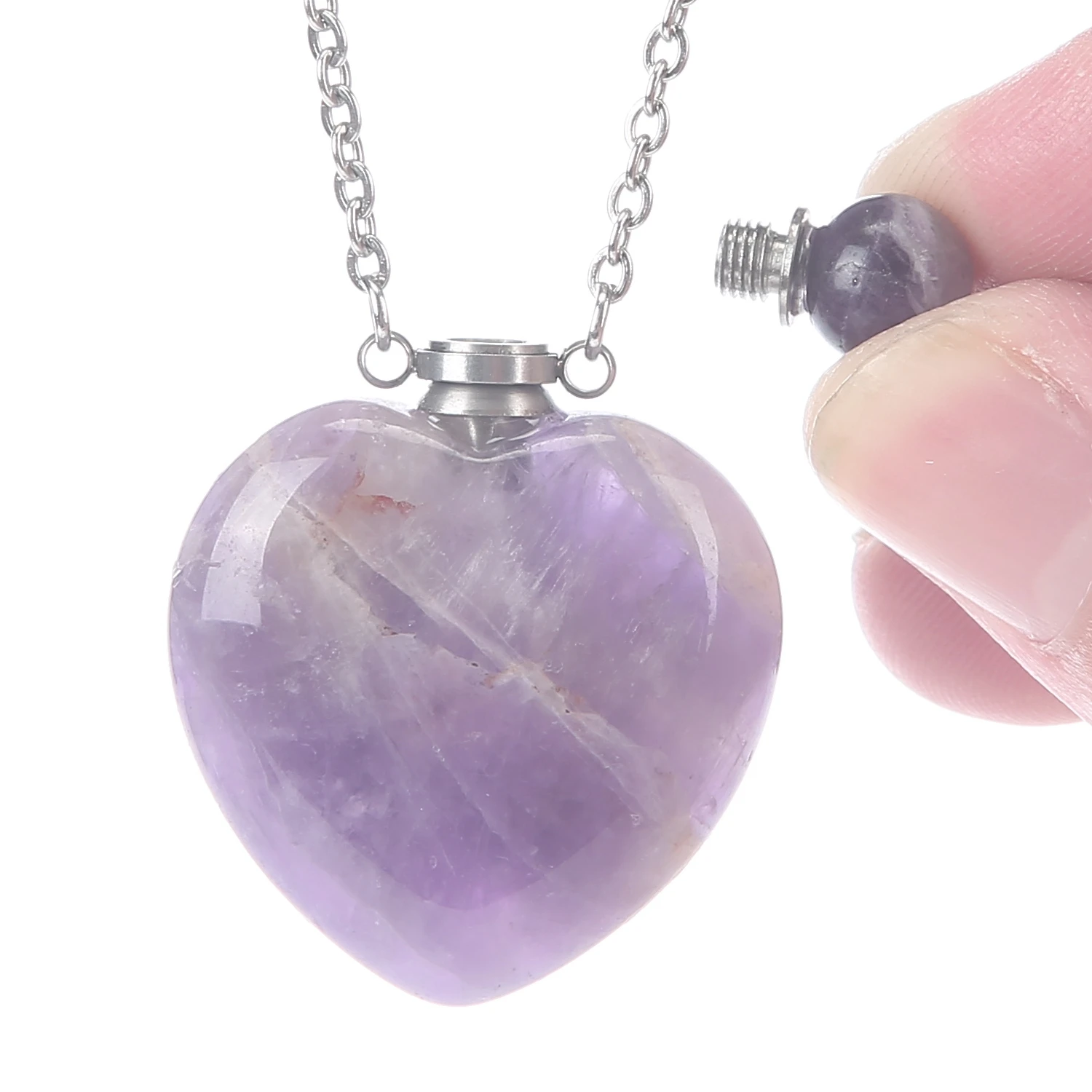 Natural Crystal Love Shaped Fragrant Water Bottle Pendant Fashion Personality Party Pendant Use Pendant Anytime Anywhere