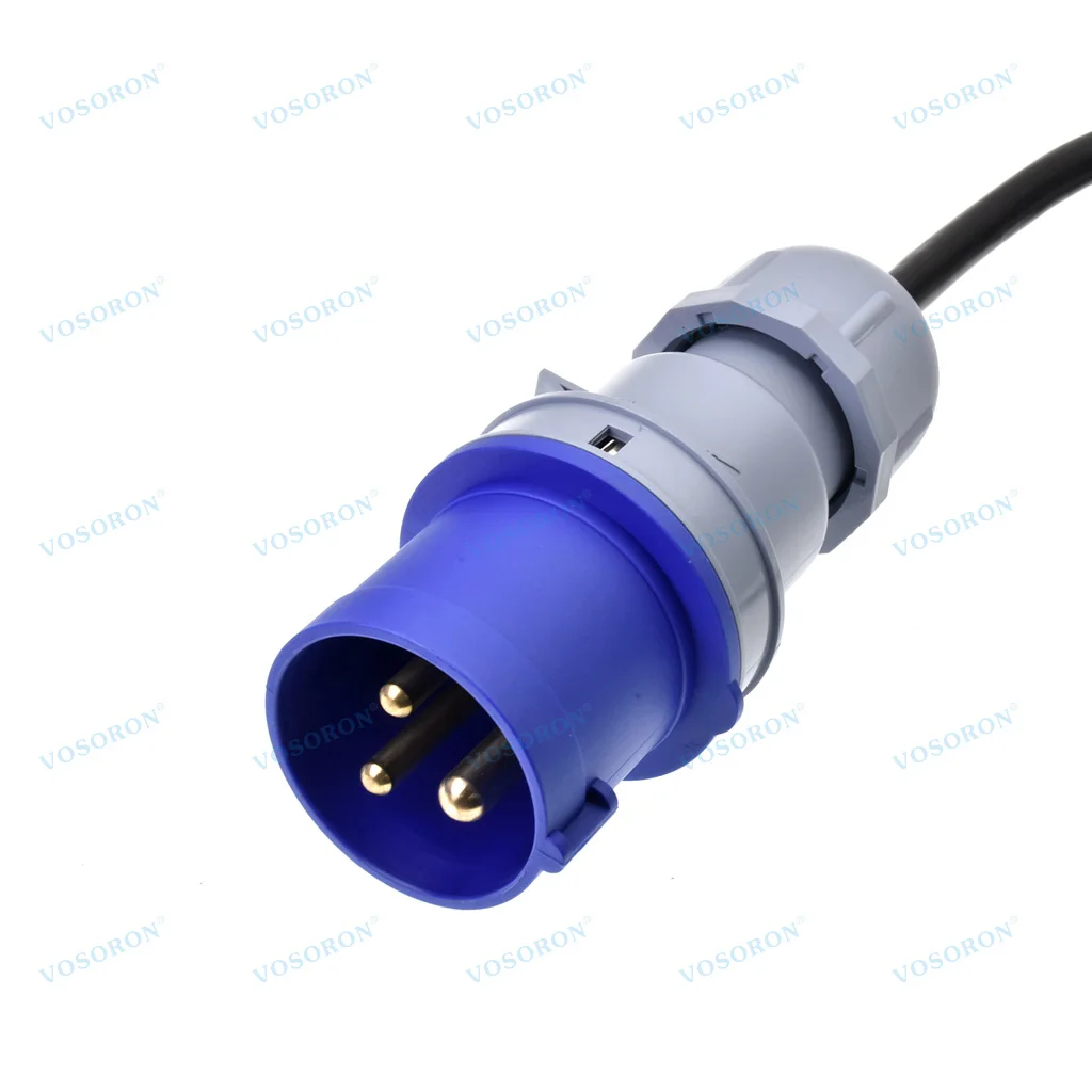 IEC60309 16A CEE 2P+E 수컷 플러그에서 2구 영국 BS1363 소켓으로 연결, 1m H05VV-F 3G 1.5mm IP44 연장 케이블 포함