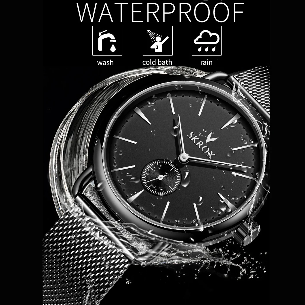 Mechanical Watch SKROX Elegant Minimalist Man Watch Thin Manual Mechanical Waterproof Men's Wrist Watches Original Luxury Brand Wind Up Clockwork