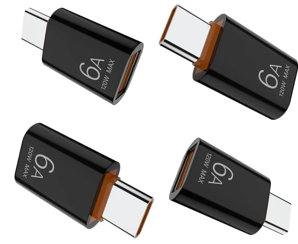 Dual USB C to USB Adapter Set - Type C Male to USB Female Converter for Data Transfer and Charging