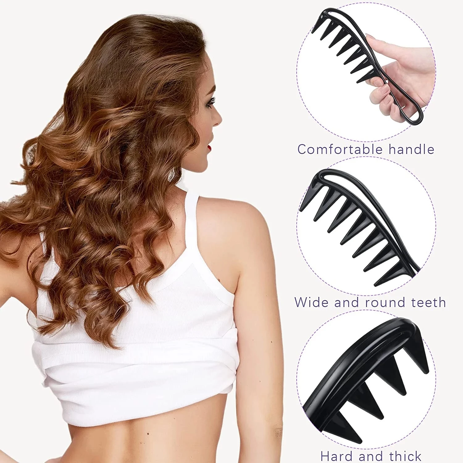Barber Men Oil Comb Wide Tooth Shark Plastic Comb Hair Clipper Curling Salon Home Hairdressing Comb Massage Barber Stlying Tools 5