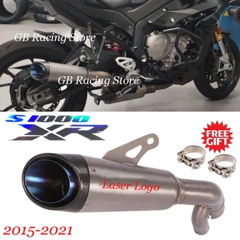 Motorcyclew GP Exhaust Escape DB Killer Modify Link Pipe Muffler Titanium Alloy Carbon Fiber Slip On For BMW S1000XR 2015-2021
