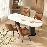 Modern Dining Chairs Set of 4, Comfy Dining Room Chairs with Thick Cushions, Upholstered Fabric Kitchen Side Chairs 1