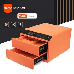 TUYA Smart Safe Box Deposit Bluetooth Fingerprint Password Unlocking Electronic Anti-Drilling Steel Plate High Security