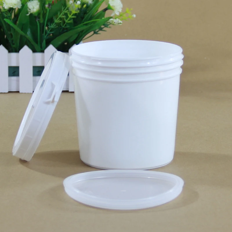 1000ml Wide Mouth plastic jar with inner and outer lid Food Grade HDPE Storage Container