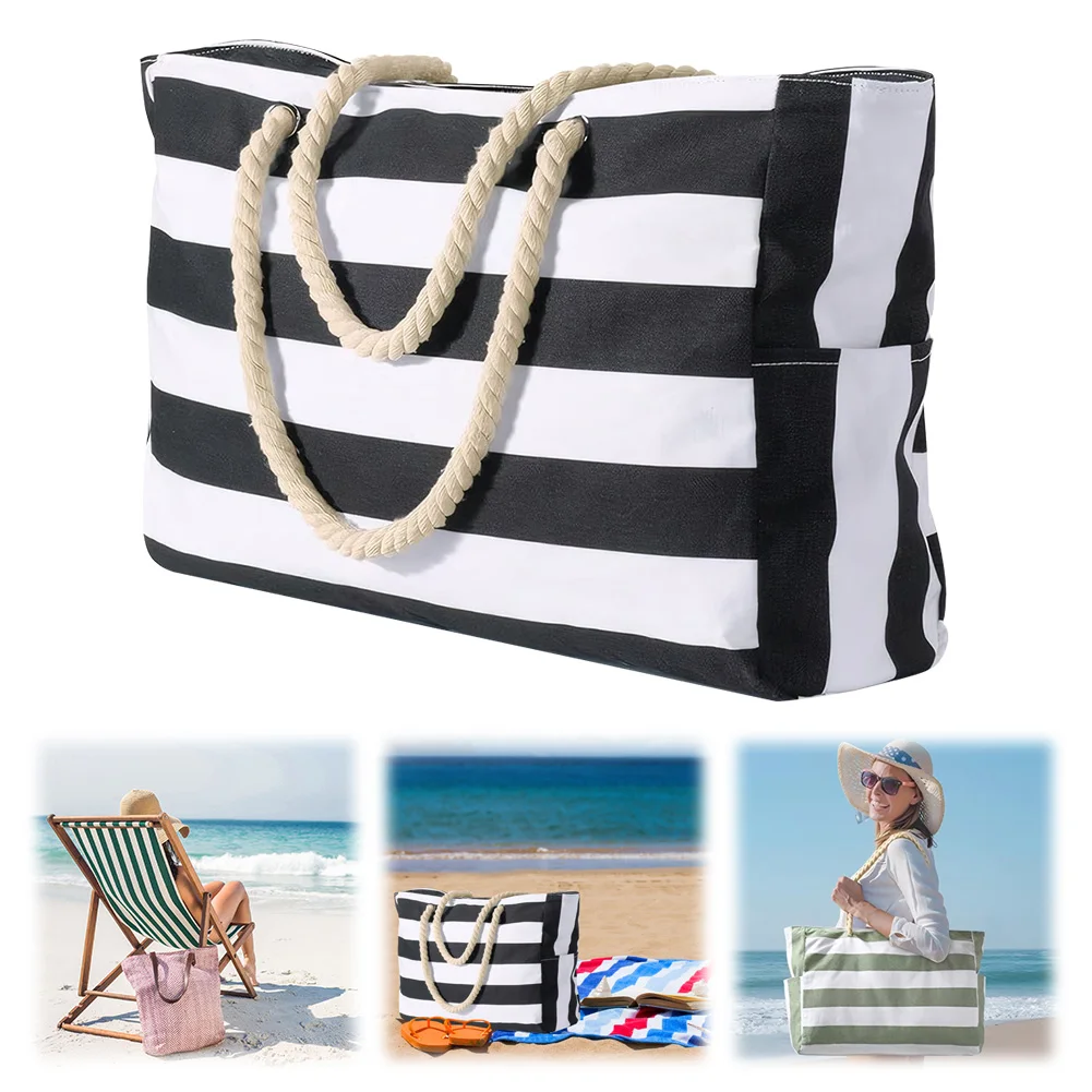 Swim Pool Bag Waterproof Sandproof Shoulder Bag with Zipper Travel Overnight Bag for Women