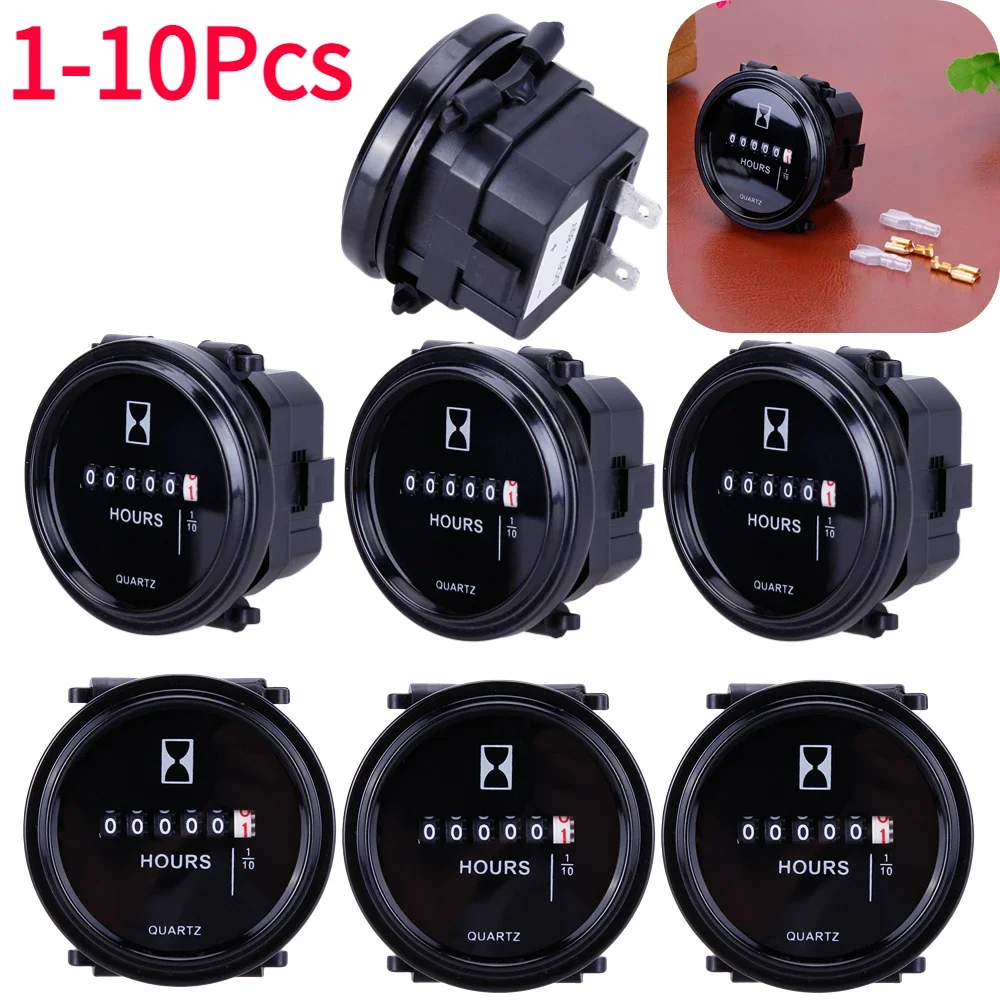 12v 24v 36v Hour Meter for Marine Boat Engine 2" Round Waterproof Gauge Motorcycle Car Truck Mechanical Hour Meter Counter Timer
