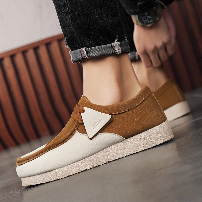 Retro Khaki Suede Loafers Man Comfortable Slip-on Casual Shoes For Men Fashion Lightweight Men's Designer Shoes chaussure hommes 3