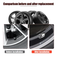4Pcs 3D Metal Car Wheel Cover Tire Valve Stem Caps Auto Accessories For Volkswagen Golf Rline Passat GTI Lavida Sagitar Scirocco 6