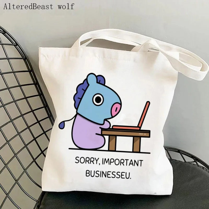 Women Canvas Shoulder bag Manatee Yin And Yang Dugong Shopping Bag Students Books Bag Harajuku Shopping Handbags Tote For Girls
