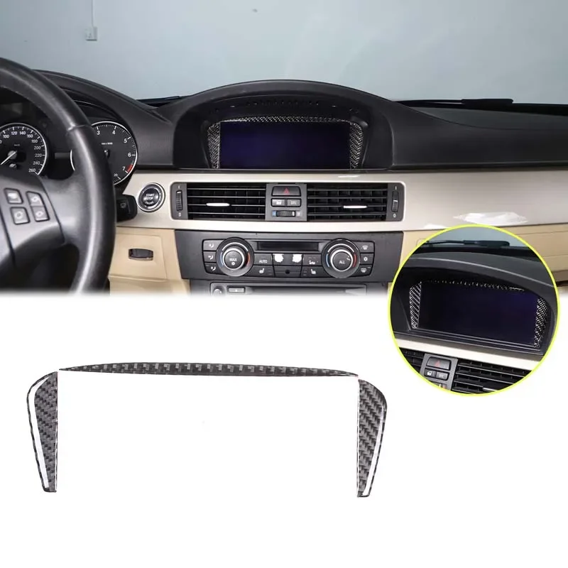 

For BMW 3 Series E90 2005-2012 Car Navigation Screen Decoration Sticker Soft Carbon Fiber Interior Accessories 3 Pcs