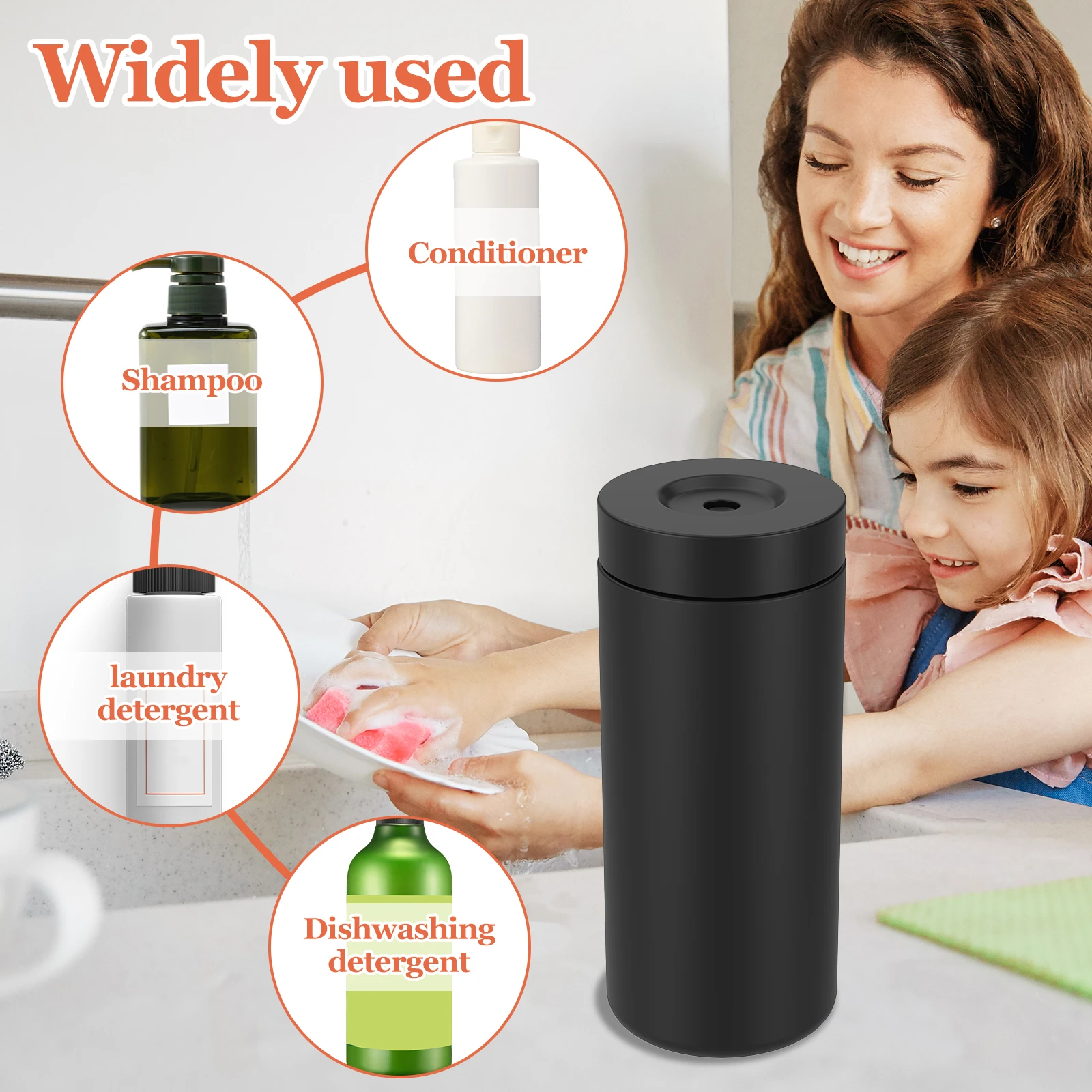 Silicone Dish Soap Dispenser 240ml Reusable Dish Soap Squeeze Bottle Portable Dishwashing Liquid Dispenser For Kitchen Sink